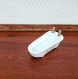 Dollhouse Half Scale Bathtub Bathroom Tub White Floral Decal 1:24 Scale Miniature - Miniature Crush