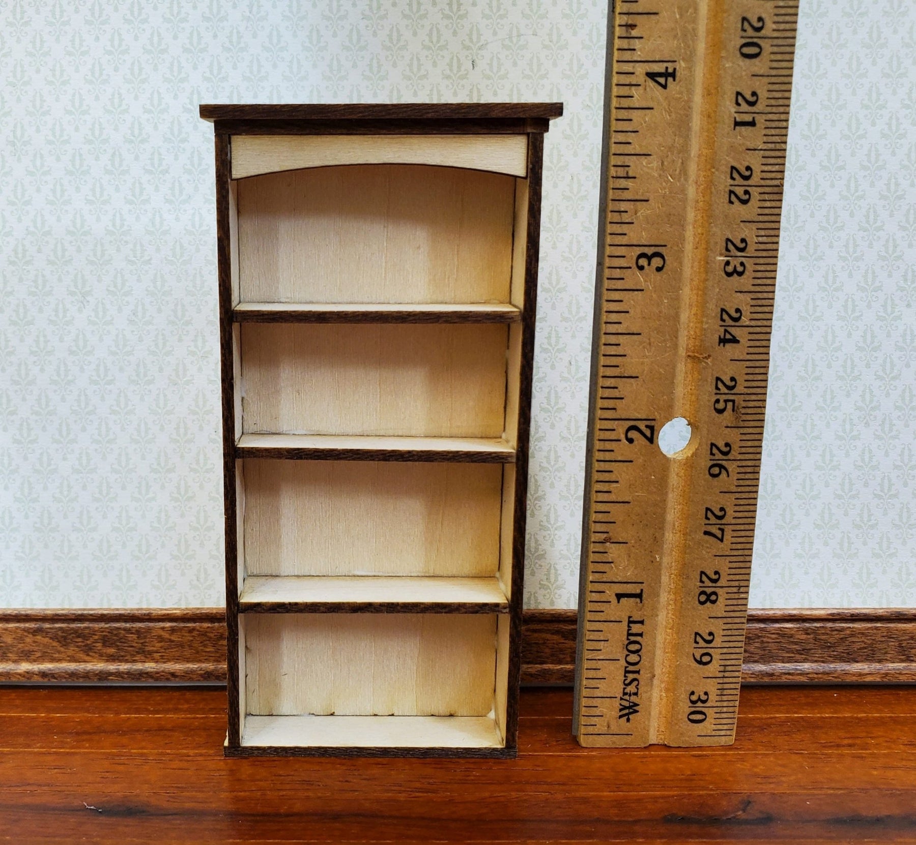 Dollhouse HALF SCALE Bookcase KIT 1:24 Scale Miniature DIY Library ...