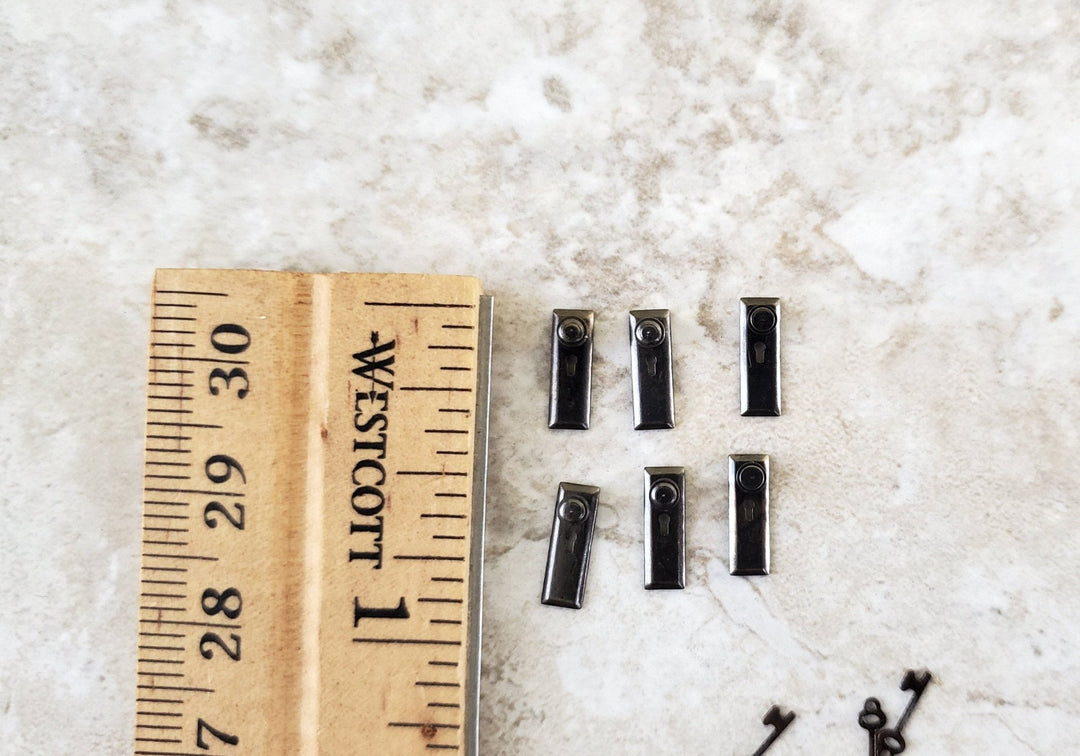 Dollhouse Half Scale Doorknobs with Keys Dark Pewter x6 1:24 Scale CLA05694 - Miniature Crush