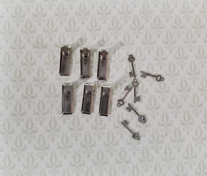 Dollhouse HALF SCALE Doorknobs with Keys Silver x6 1:24 Scale CLA05712 - Miniature Crush