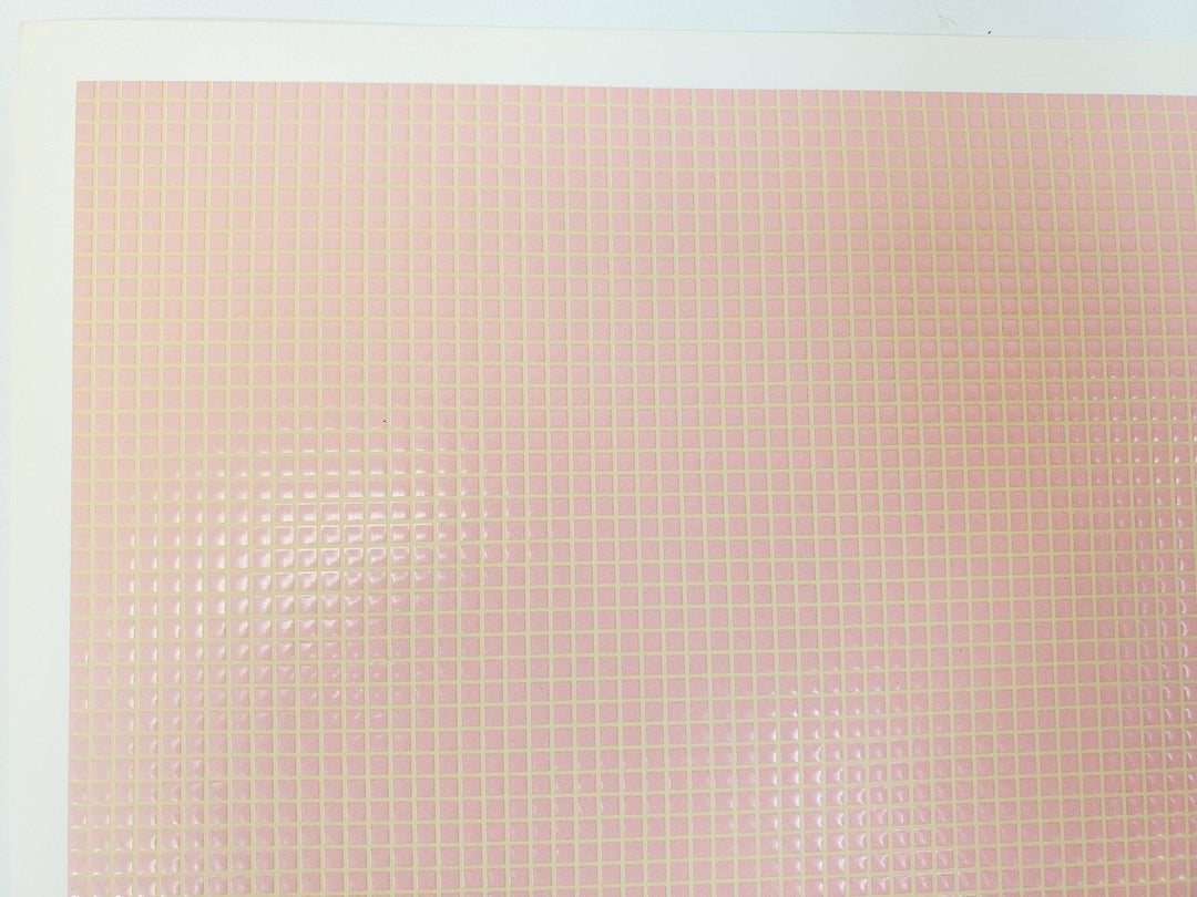 Dollhouse HALF SCALE Floor Tiles Embossed Pink & Cream 1:24 Scale Paper Card - Miniature Crush