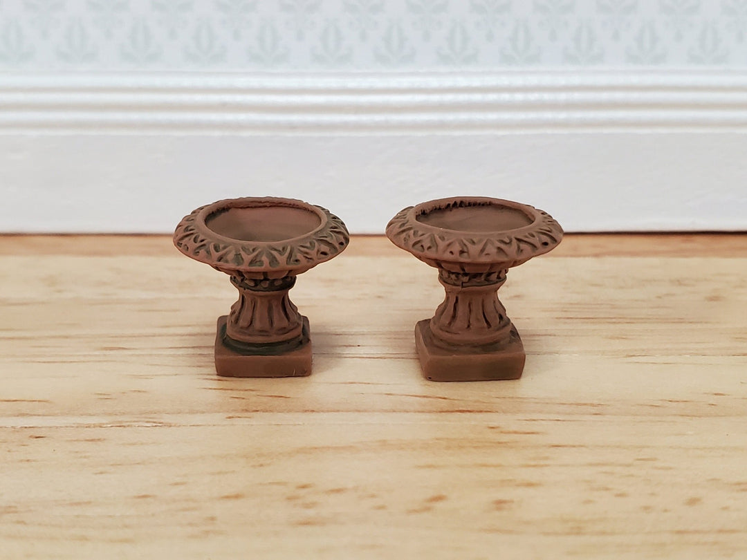Dollhouse HALF SCALE Garden Urns Small Aged Tiny Planters 1:24 A2111AG by Falcon - Miniature Crush
