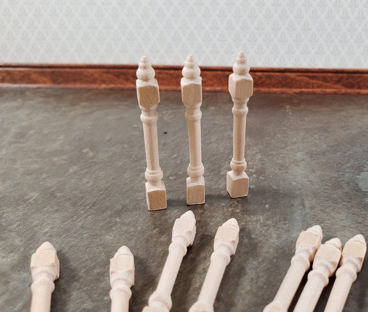 Dollhouse HALF SCALE Newel Posts Set of 12 1:24 1 5/8" Tall - Miniature Crush