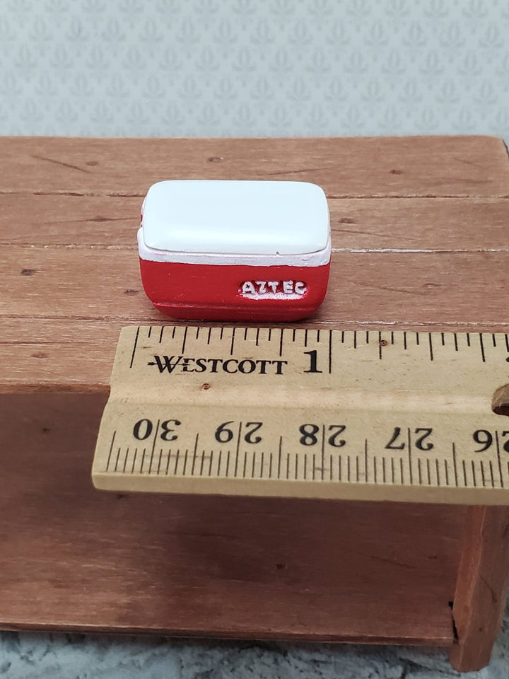 Dollhouse HALF SCALE Red Cooler with Removable Lid Ice Chest Modern 1:24 Scale Dollhouse - Miniature Crush