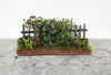 Dollhouse HALF SCALE Red Roses Flowers with Fence 1:24 Scale Miniature 2 Sided