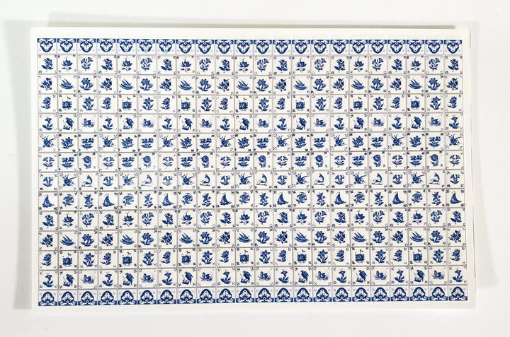 Dollhouse HALF SCALE Wall Tiles Embossed Delft Blue & White 1:24 Scale World Model - Miniature Crush