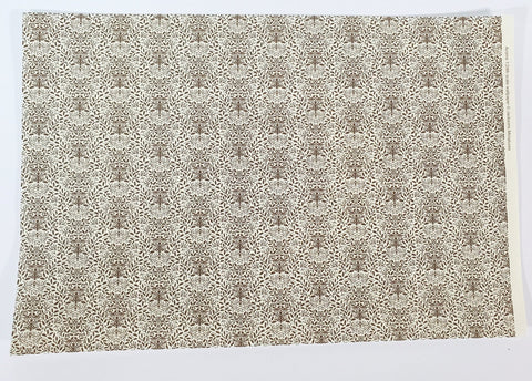Dollhouse HALF SCALE Wallpaper 3 Sheets Brown on Cream "Acorns" 1:24 Scale - Miniature Crush