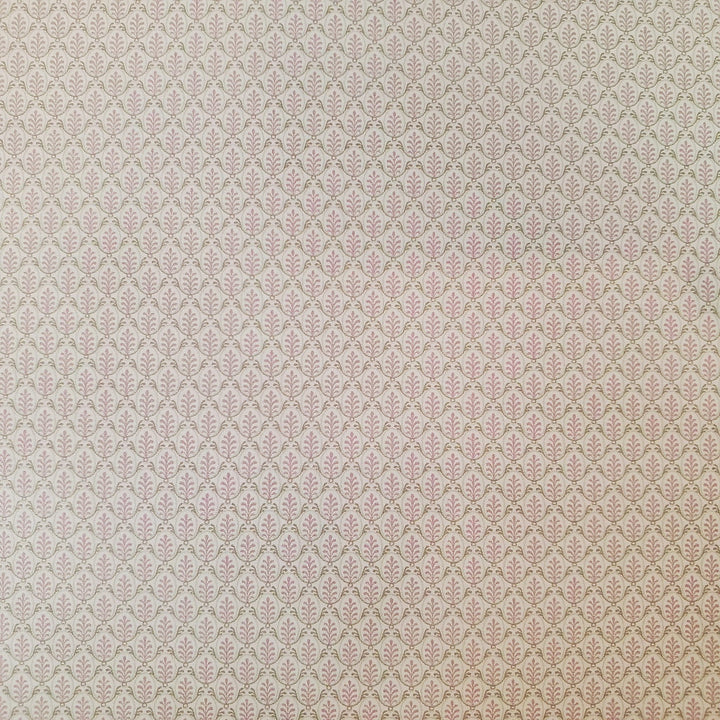 Dollhouse HALF SCALE Wallpaper 3 Sheets Cream Green Pink "Cecelia" 1:24 Scale - Miniature Crush
