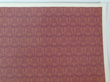 Dollhouse HALF SCALE Wallpaper 3 Sheets Dark Burgundy "Peregrine" 1:24 Scale - Miniature Crush