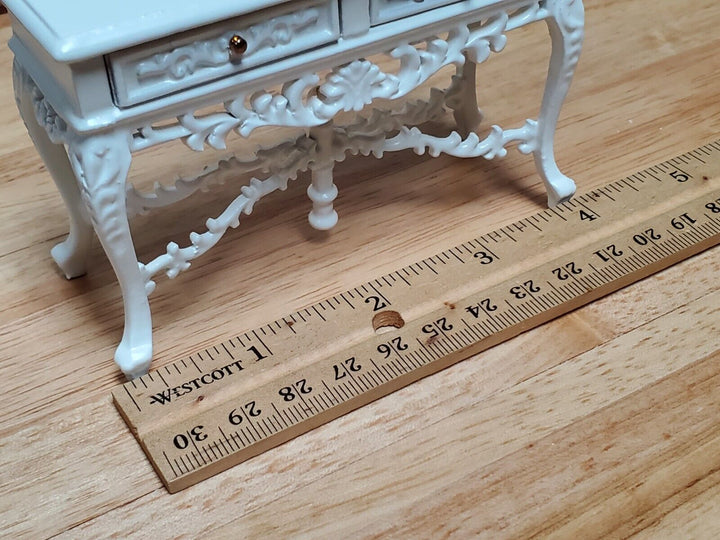 Dollhouse Hall or Side Table Ornate 2 Drawers 1:12 Scale Miniature Furniture - Miniature Crush