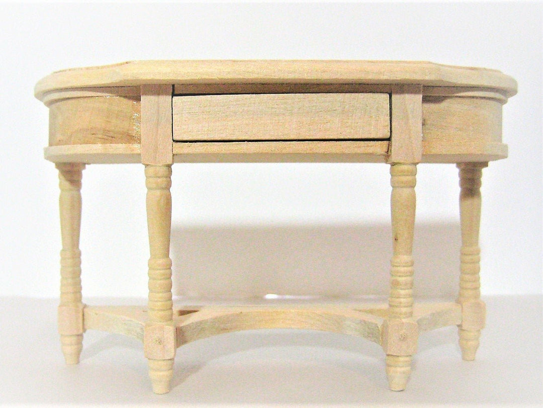 Dollhouse Hall or Side Table Unpainted Wood with Opening Drawer 1:12 Scale Miniature Furniture - Miniature Crush