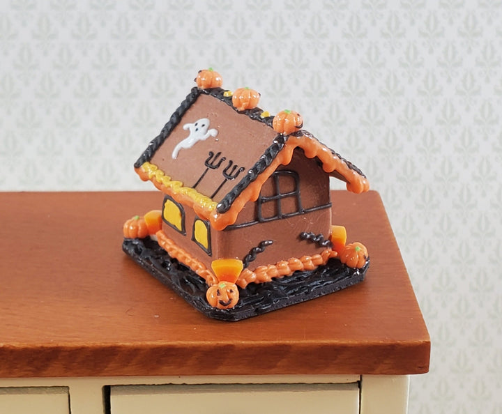 Dollhouse Halloween Gingerbread House 1:12 Scale Miniature Ghosts Pumpkins - Miniature Crush