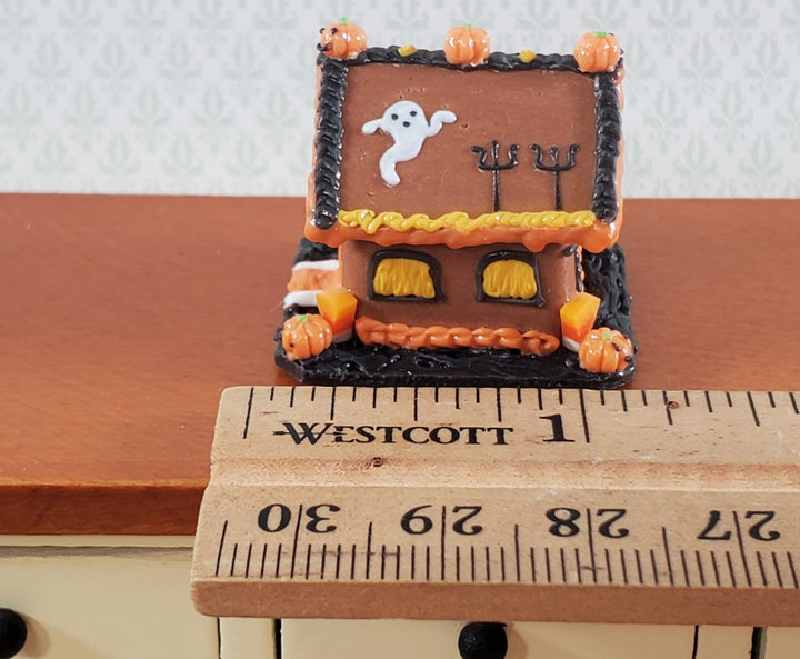 Dollhouse Halloween Gingerbread House 1:12 Scale Miniature Ghosts Pumpkins - Miniature Crush