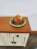 Dollhouse Ham Glazed on Ceramic Platter 1:12 Scale Miniature Food Kitchen - Miniature Crush