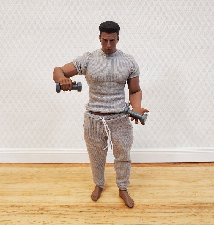 Dollhouse Hand Weights Gray Modern Gym Accessory Decor 1:12 Scale Miniature - Miniature Crush