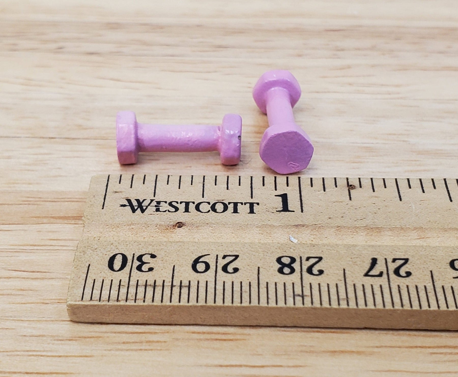 Dollhouse Hand Weights Pink Modern Gym Accessory Decor 112 Scale