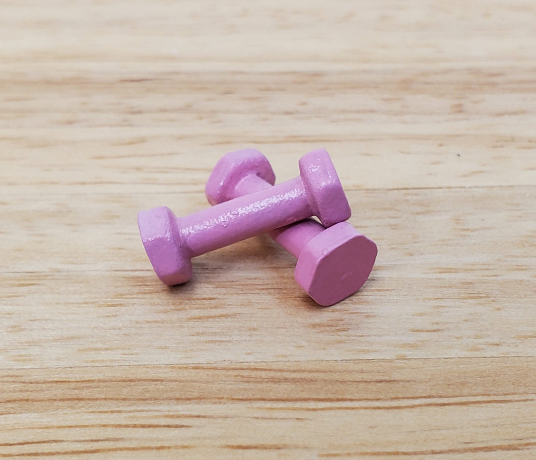 Dollhouse Hand Weights Pink Modern Gym Accessory Decor 1:12 Scale Miniature - Miniature Crush