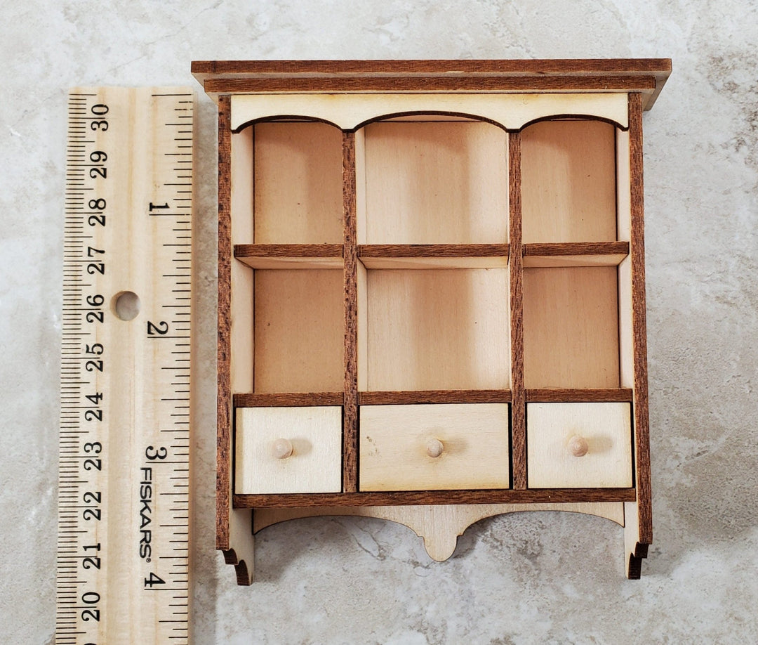 Dollhouse Hanging Kitchen Shelf KIT DIY 3 Working Drawers 1:12 Scale Miniature - Miniature Crush