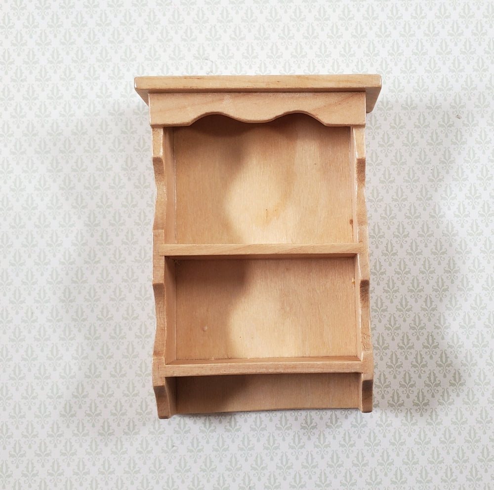 Dollhouse Hanging Shelf 1:12 Scale Miniature Pine Finish Kitchen or Bathroom - Miniature Crush