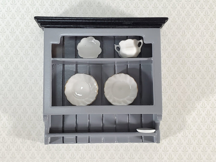 Dollhouse Hanging Shelf Gray & Black 1:12 Scale Miniature Kitchen Bathroom Furniture - Miniature Crush