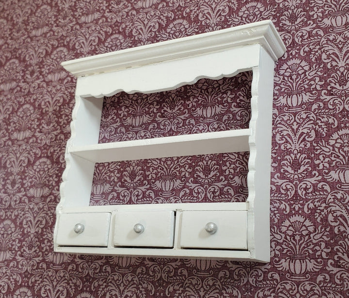 Dollhouse Hanging Shelf White 3 Drawers 1:12 Scale Miniature Kitchen Bathroom - Miniature Crush