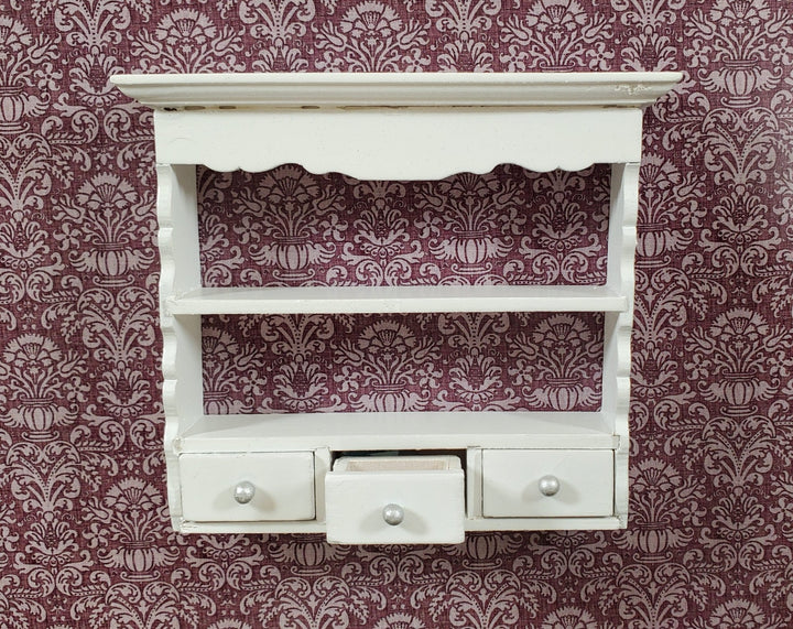 Dollhouse Hanging Shelf White 3 Drawers 1:12 Scale Miniature Kitchen Bathroom - Miniature Crush