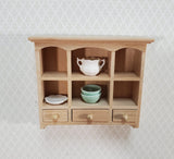 Dollhouse Hanging Shelf with Drawers & Cubbies 1:12 Scale Furniture Unpainted Wood - Miniature Crush