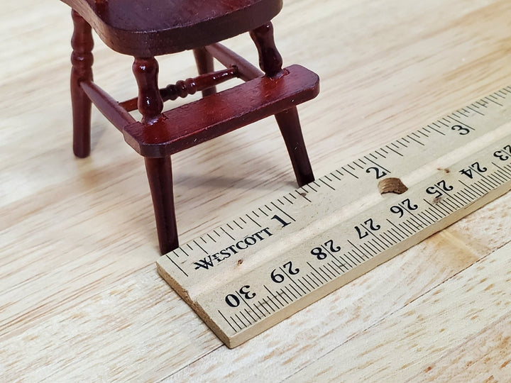 Dollhouse High Chair 1:12 Scale Miniature Furniture Wood Mahogany Finish Movable Tray - Miniature Crush