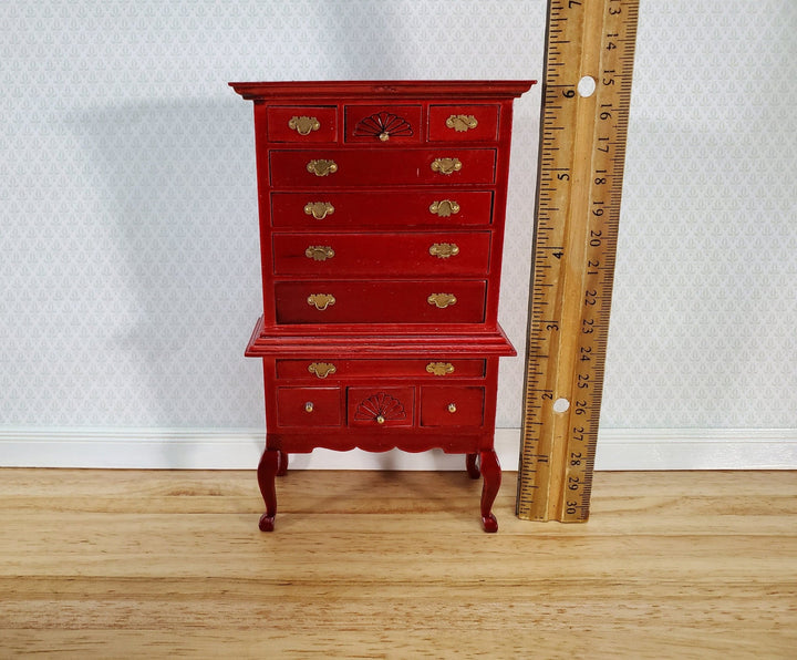 Dollhouse Highboy Dresser Queen Anne Victorian 1:12 Scale Miniature Furniture - Miniature Crush