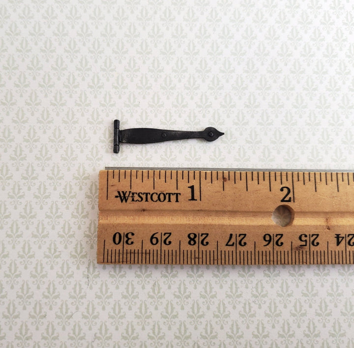 Dollhouse Hinge Non-Working Large Antique Tudor Style Black 1:12 Scale Miniature - Miniature Crush