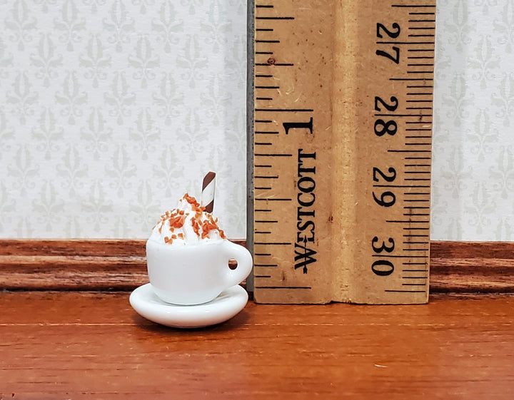 Dollhouse Hot Cocoa or Mocha Latte Coffee Mug Large with Whip Cream 1:12 Scale Miniature Food - Miniature Crush