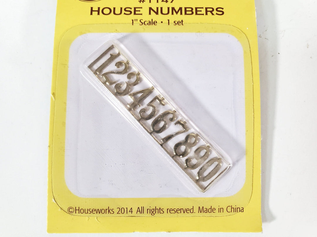 Dollhouse House Numbers 0 thru 9 Gold Plated Brass Miniatures Houseworks 1147 - Miniature Crush