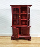 Dollhouse Hutch Cabinet Mahogany Finish 1:12 Scale Miniature Furniture - Miniature Crush