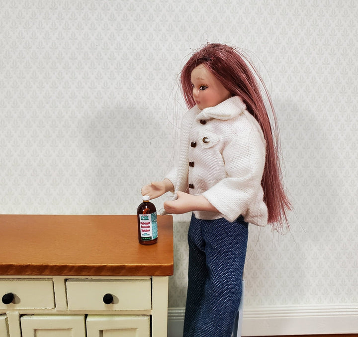 Dollhouse Hydrogen Peroxide Bottle Large Modern Style 1:12 Scale Miniature Medicine - Miniature Crush