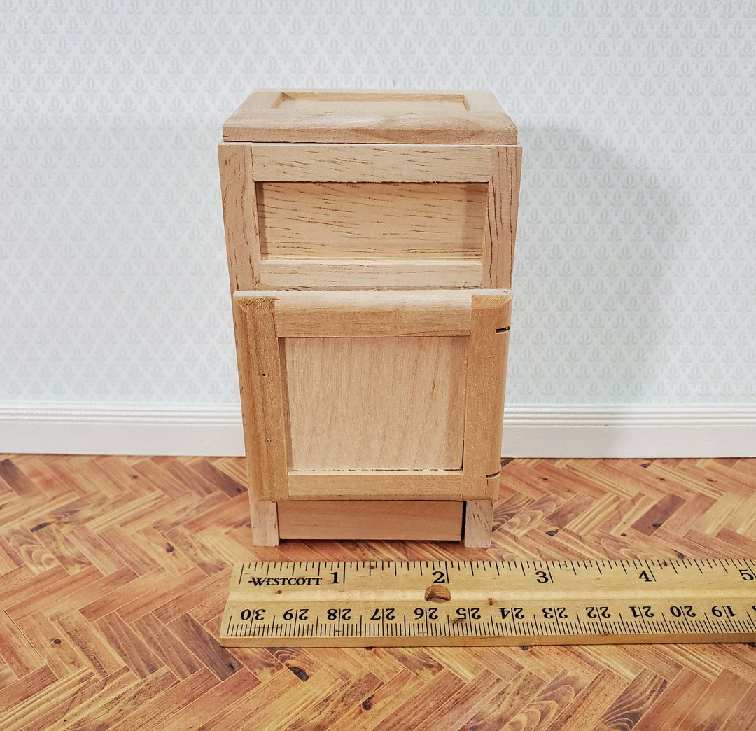 Dollhouse Ice Box Fridge Unpainted Wood 1:12 Scale Miniature Kitchen Refrigerator - Miniature Crush