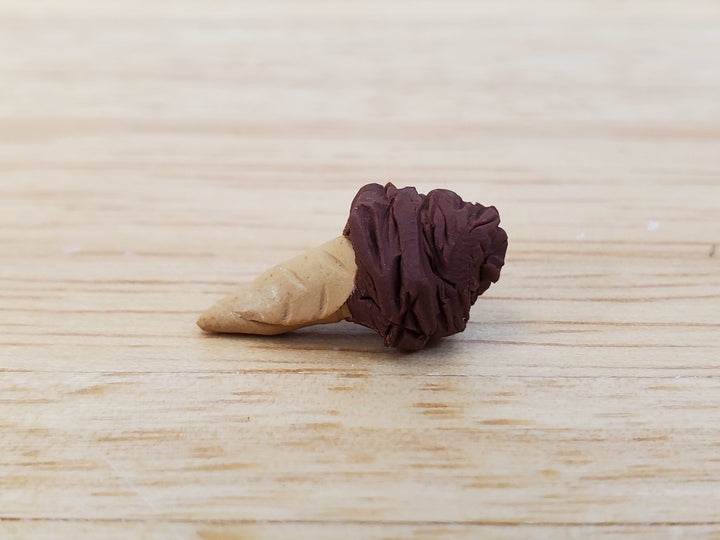Dollhouse Ice Cream Cone Chocolate 1:12 Scale Miniature Food Hand Crafted - Miniature Crush