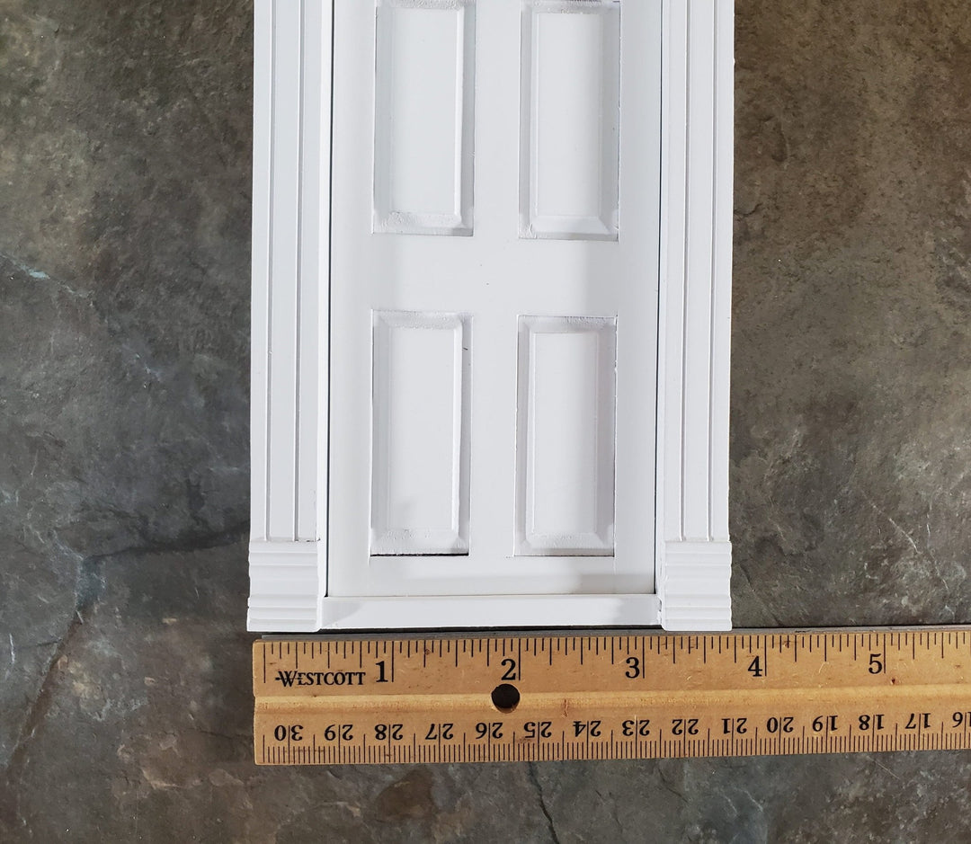 Dollhouse Interior Door 6 Panel Traditional White Finish 1:12 Scale Miniature - Miniature Crush