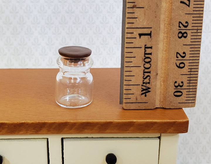 Dollhouse Jar Empty Glass with Lid Wide Mouth for Miniature Kitchens or Shops - Miniature Crush