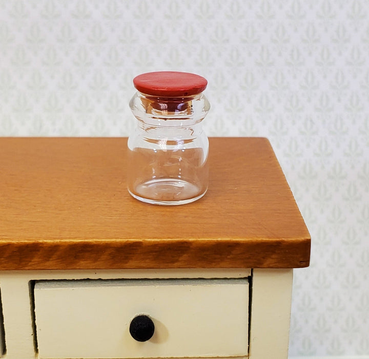 Dollhouse Jar Empty Glass with Lid Wide Mouth for Miniature Kitchens or Shops - Miniature Crush