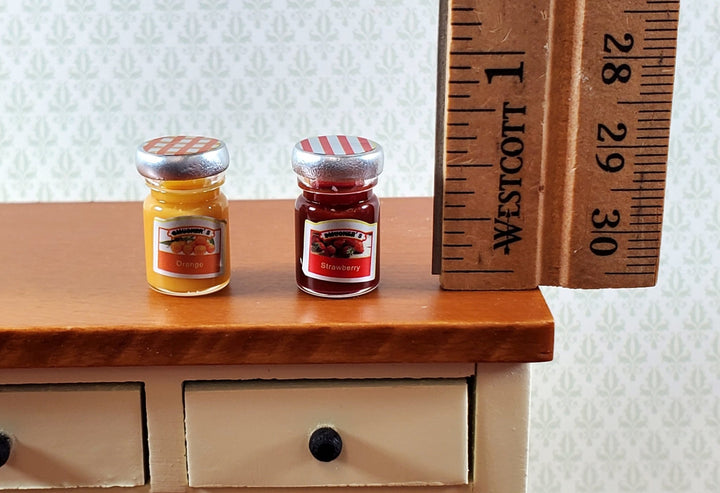 Dollhouse Jelly Jam Set Strawberry an Orange Marmalade 1:12 Scale Miniature Food - Miniature Crush