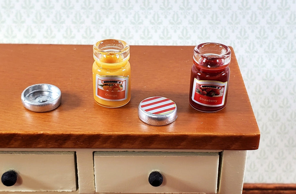 Dollhouse Jelly Jam Set Strawberry an Orange Marmalade 1:12 Scale Miniature Food - Miniature Crush