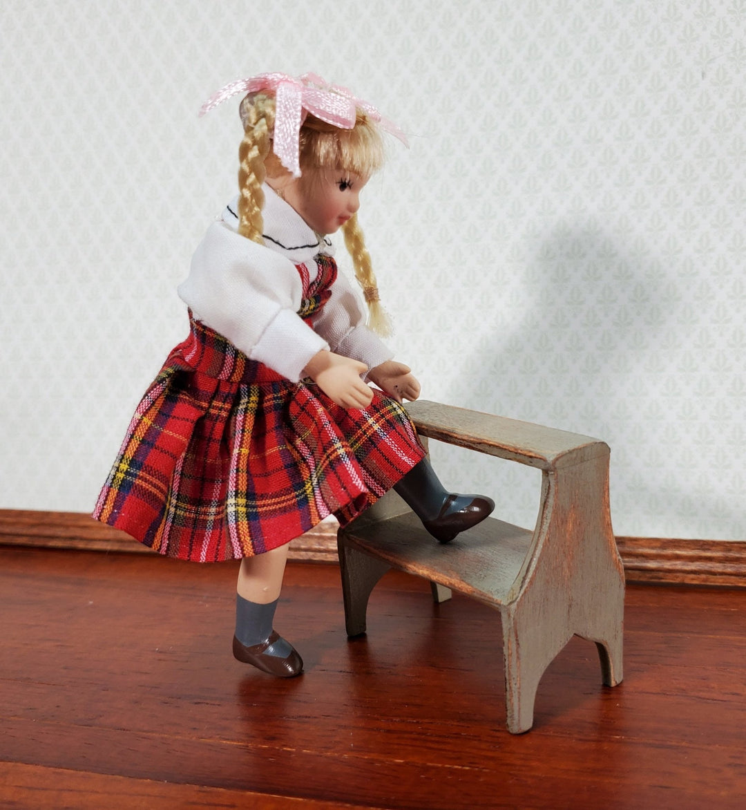 Dollhouse KIT Large Step Stool Library or Bed Steps 1:12 Scale Easy to Assemble - Miniature Crush