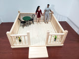 Dollhouse KIT Patio Deck Garden Decking with Railings Wood 1:12 Scale Miniature - Miniature Crush