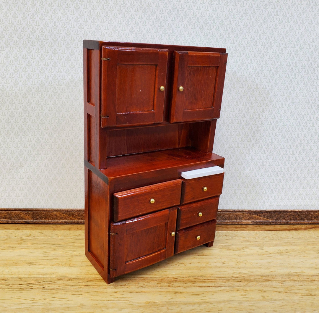 Dollhouse Kitchen Cabinet w/ Cutting Board 1:12 Scale Miniature Furniture Mahogany Finish - Miniature Crush