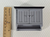 Dollhouse Kitchen Cupboard Cabinet Hanging Gray & Black 1:12 Scale Miniature - Miniature Crush