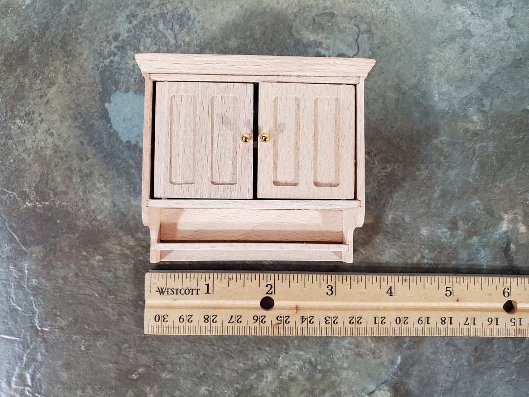 Dollhouse Kitchen Cupboard Cabinet Hanging with Doors Unpainted 1:12 Scale Miniature Furniture - Miniature Crush