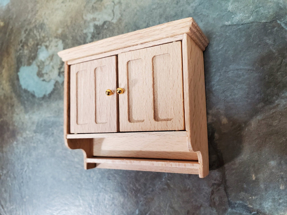 Dollhouse Kitchen Cupboard Cabinet Hanging with Doors Unpainted 1:12 Scale Miniature Furniture - Miniature Crush