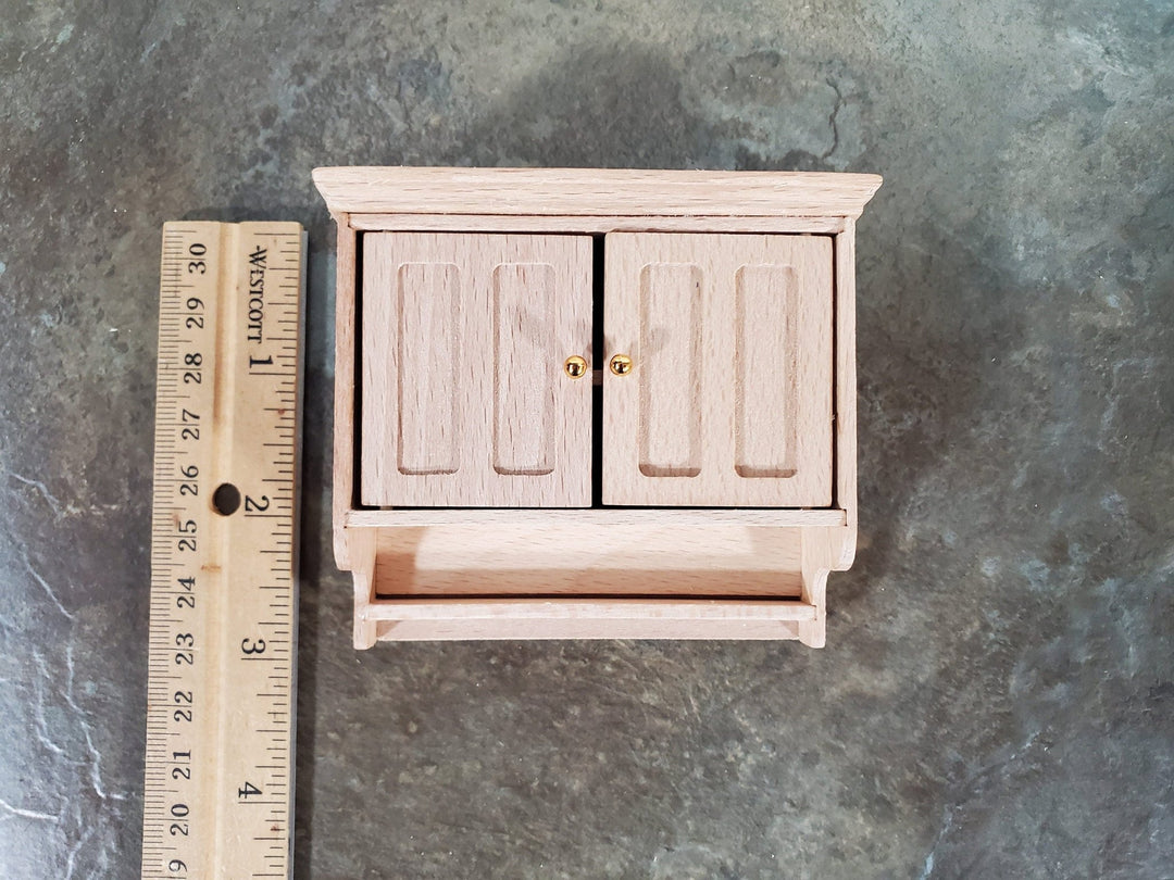 Dollhouse Kitchen Cupboard Cabinet Hanging with Doors Unpainted 1:12 Scale Miniature Furniture - Miniature Crush