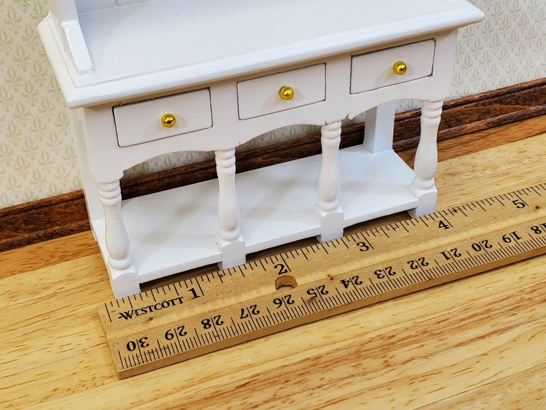 Dollhouse Kitchen Hutch Cupboard with Pot Shelf WHITE 1:12 Scale Furniture - Miniature Crush