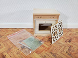 Dollhouse Kitchen Oven with Stove Top Modern Unpainted Wood 1:12 Scale Miniature - Miniature Crush